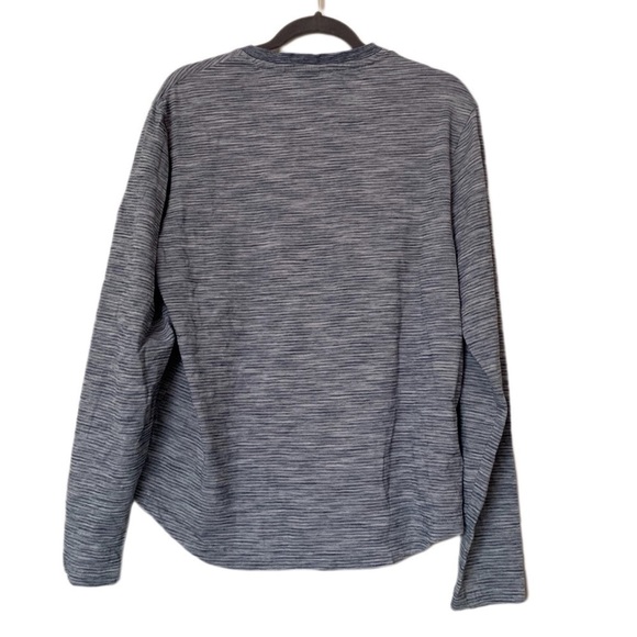 Original Penguin Mens Henley Raglan Long Sleeve Button Shirt Sweater Gray Blue - Picture 5 of 10